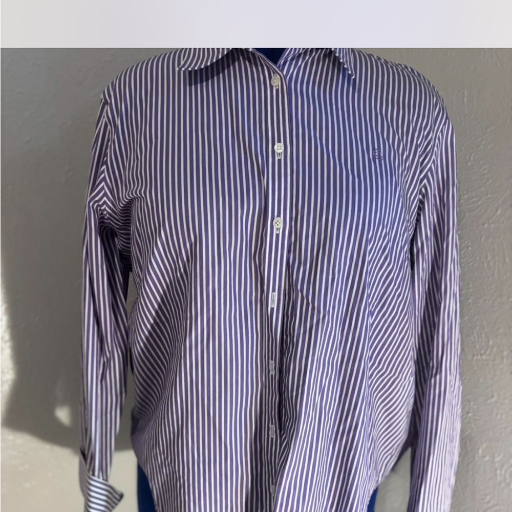 Polo by Ralph Lauren Blue and White Button Down Shirt